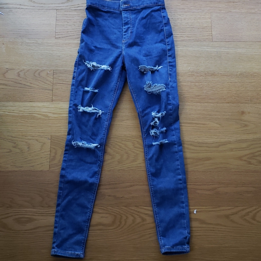 TOPSHOP High Waist Ripped Skinny Jeans
28 W